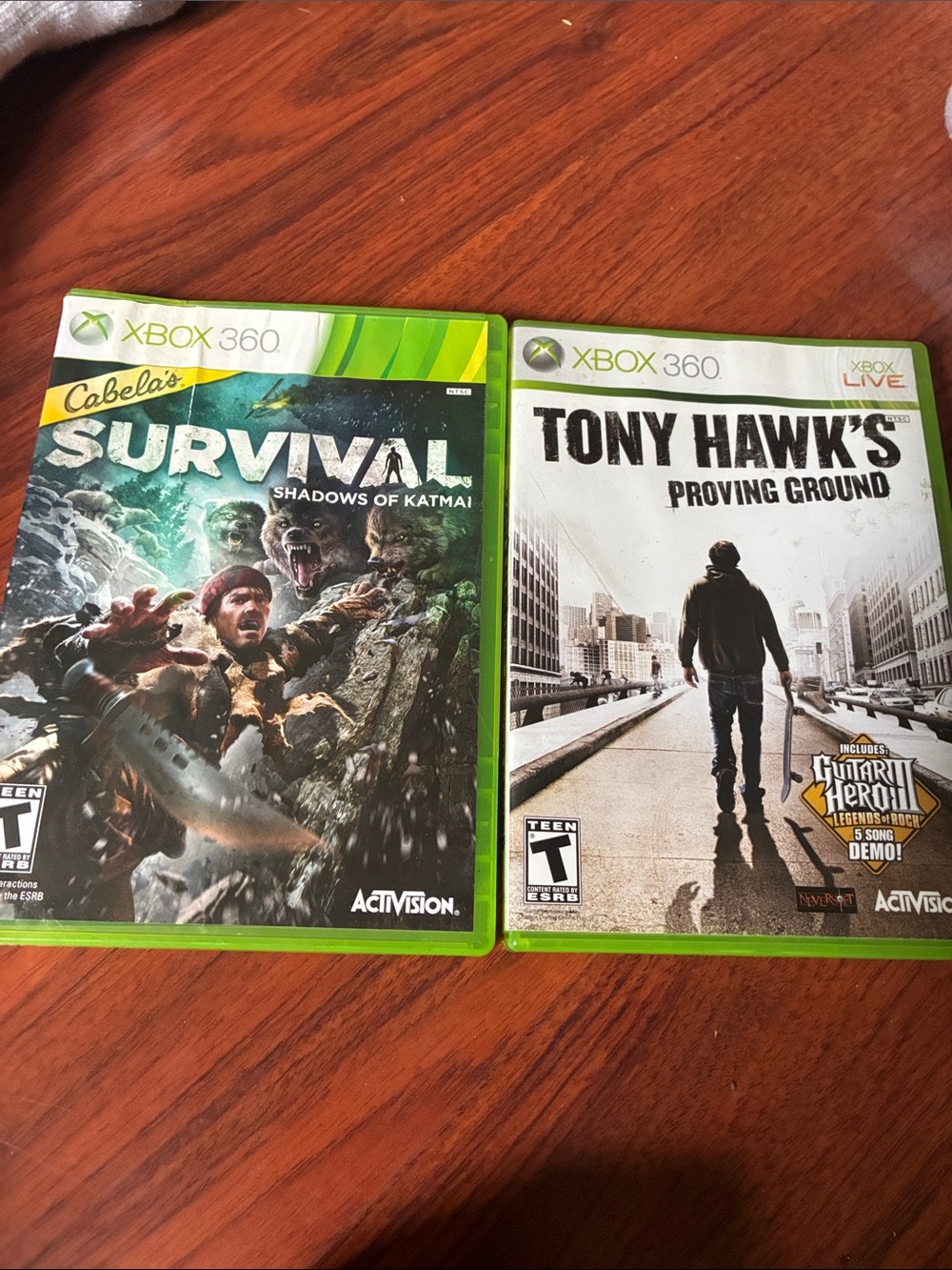 Cabela's & Tony Hawk's Xbox 360 Game Cases in Green